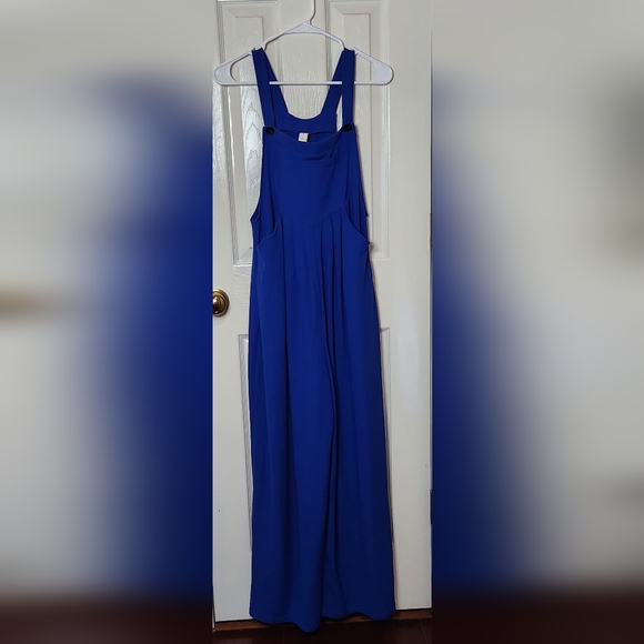 HALARA Pants - HALARA Vibrant Blue Knit Wide Leg Jumpsuit. Size Small. EUC